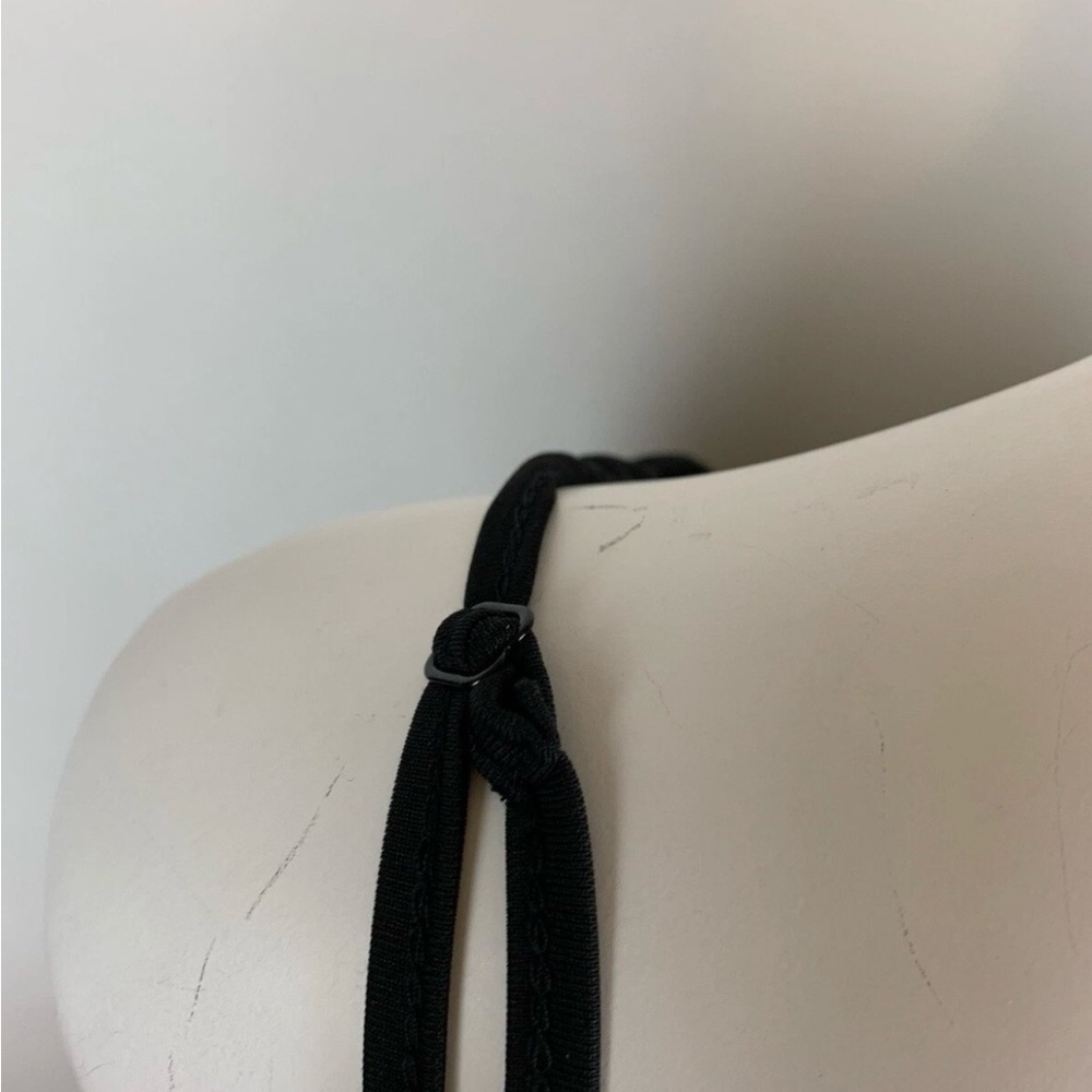 SHEIN Black V-Neck Ruched Lace-Up Crop Top- S - Picture 7 of 11